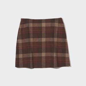 NWT Uniqlo Wool Blend Plaid Mini Skirt for Fall and Autumn| Size 2